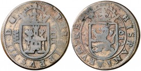 1612. Felipe III. Segovia. 8 maravedís. (Cal. 769) (J.S. D-226 var). 5,97 g. Escasa. BC.