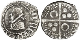 1611. Felipe III. Barcelona. 1/2 croat. (Cal. 530). 1,45 g. Escasa. MBC-.