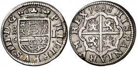 1608. Felipe III. Segovia. C. 1 real. (Cal. 472). 3,11 g. MBC.