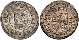 1664. Felipe IV. Coruña. R. 16 maravedís. (Cal. 1302). 4,48 g. EBC-.