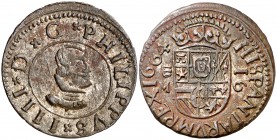 1664. Felipe IV. Valladolid. M. 16 maravedís. (Cal. 1674). 4,33 g. EBC-.