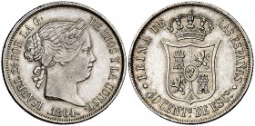 1864. Isabel II. Madrid. 40 céntimos de escudo. (Cal. 336). 5,14 g. MBC/MBC+.