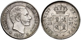 1885. Alfonso XII. Manila. 10 centavos. (Cal. 98). 2,61 g. Bella. EBC.