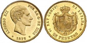 1876*1876. Alfonso XII. DEM. 25 pesetas. (Cal. 1). 8,05 g. EBC.