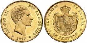 1877*1877. Alfonso XII. DEM. 25 pesetas. (Cal. 3). 8,07 g. EBC.