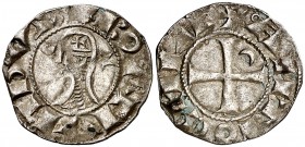 Reino Cruzado de Antioquía. Bohemundo IV (1201-1232). Antioquía. Dinero. (Mitchiner W. of I. 2415) (Schlumberger III, 4). 0,90 g. AG. MBC+.