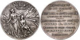 1903. Argentina. 62 g. 53 mm. Plateada. Grabador: J. Gottuzzo. EBC.