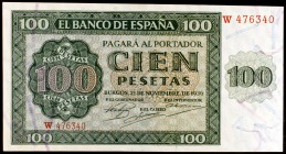1936. Burgos. 100 pesetas. (Ed. D22a). 21 de noviembre. Serie N. S/C-.