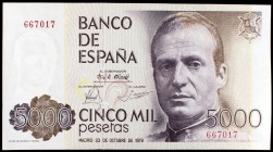 1979. 5000 pesetas. (Ed. E4). 23 de octubre, Juan Carlos I. Sin serie. S/C-.