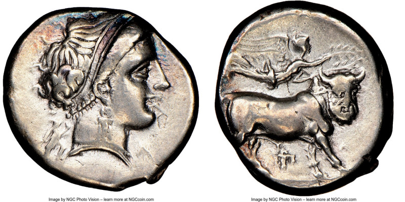 CAMPANIA. Neapolis. Ca. 4th-3rd centuries BC. AR didrachm (20mm, 2h). NGC Choice...