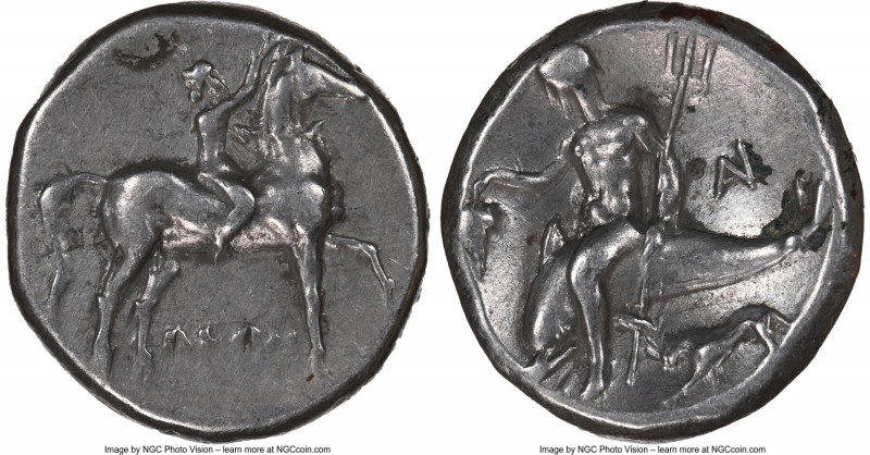 CALABRIA. Tarentum. Ca. 281-240 BC. AR stater or didrachm (19mm, 6.35 gm, 6h). N...