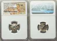 MACEDONIAN KINGDOM. Alexander III the Great (336-323 BC). AR drachm (18mm, 12h). NGC VF. Early posthumous issue of Colophon, ca. 323-319 BC. Head of H...