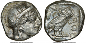 ATTICA. Athens. Ca. 440-404 BC. AR tetradrachm (23mm, 17.22 gm, 7h). NGC MS 4/5 - 4/5. Mid-mass coinage issue. Head of Athena right, wearing earring, ...
