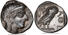 ATTICA. Athens. Ca. 440-404 BC. AR tetradrachm (24mm, 17.16 gm, 10h). NGC Choice AU 5/5 - 4/5. Mid-mass coinage issue. Head of Athena right, wearing e...