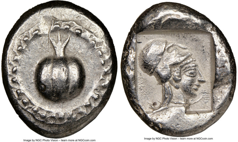 PAMPHYLIA. Side. Ca. 5th century BC. AR stater (22mm, 7h). NGC AU, countermark. ...