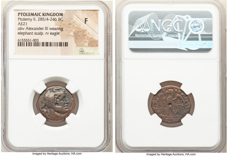 PTOLEMAIC EGYPT. Ptolemy II (285/4-246 BC). AE (21mm, 12h). NGC Fine. Alexandria...