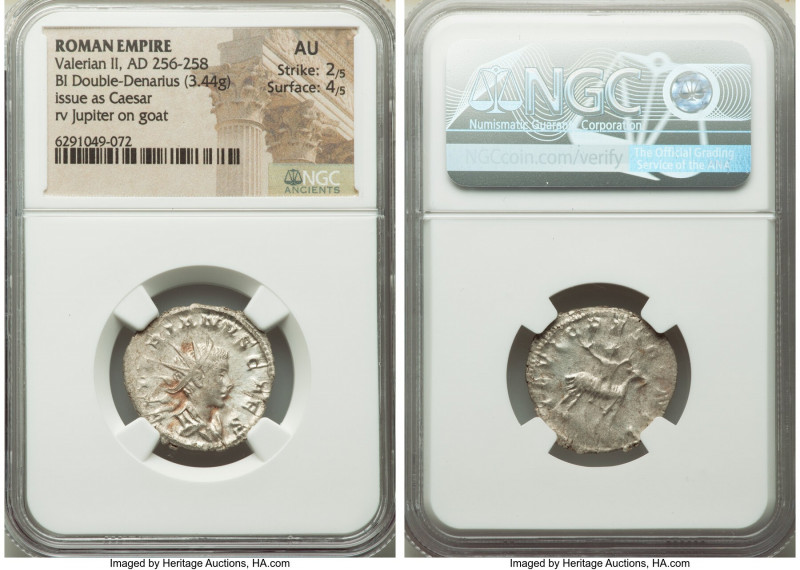 Valerian II, as Caesar (AD 256-258). BI antoninianus (22mm, 3.44 gm, 1h). NGC AU...