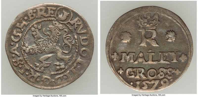 Rudolf II Maley Groschen 1579 VF, Joachimsthal mint, KM-MB241. 17.3mm. 1.00gm. ...