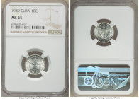 Republic 10 Centavos 1949 MS65 NGC, Philadelphia mint, KM-A12. Frosty white untoned gem. 

HID09801242017

© 2022 Heritage Auctions | All Rights R...