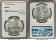 Republic "ABC" Peso 1935 MS61 NGC, Philadelphia mint, KM22. 

HID09801242017

© 2022 Heritage Auctions | All Rights Reserved