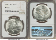 Republic "ABC" Peso 1939 MS63 NGC, Philadelphia mint, KM22. Untoned with lustrous mint bloom. 

HID09801242017

© 2022 Heritage Auctions | All Rig...