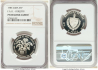 Republic Proof 5 Pesos 1985 PR69 Ultra Cameo NGC, Havana mint, KM146. Mintage: 500. F.A.O. - International Year of the Forest. 

HID09801242017

©...