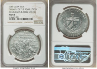 Republic 10 Pesos 1989 MS68 NGC, Havana mint, KM243.1. Triumph of the Revolution - Cienfuegos & Fidel Castro. 

HID09801242017

© 2022 Heritage Au...