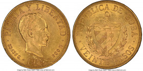 Republic gold 20 Pesos 1915 MS61 NGC, Philadelphia mint, KM21. Mintage: 57,000. One year type. 

HID09801242017

© 2022 Heritage Auctions | All Ri...