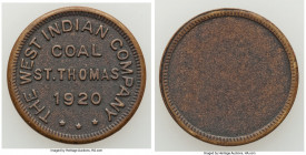 Danish Colony. Christian X Pair of Uncertified "Coal" Tokens 1920 XF, Sieg-77. 24.2mm. Average weight 4.85gm. The West Indian Company. COAL / ST. THOM...