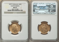 Württemberg. Wilhelm II gold 20 Mark 1897-F MS62 NGC, Stuttgart mint, KM634. 

HID09801242017

© 2022 Heritage Auctions | All Rights Reserved