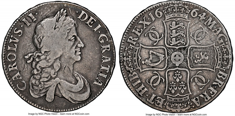 Charles II Crown 1664 F12 NGC, KM422.1, S-3355. 

HID09801242017

© 2022 Her...