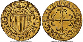 Cagliari. Filippo V gold Scudo d'Oro 1703 AU Details (Cleaned) NGC, KM27, Fr-145. 3.18gm. From the GK Collection 

HID09801242017

© 2022 Heritage...