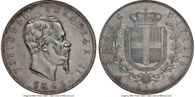 Vittorio Emanuele II 5 Lire 1865 N-BN AU Details (Rim Filing) NGC, Naples mint, KM8.2. 

HID09801242017

© 2022 Heritage Auctions | All Rights Res...