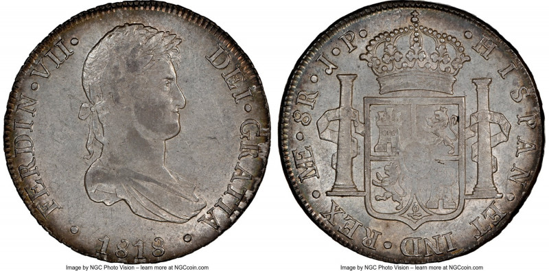 Ferdinand VII 8 Reales 1818 LM-JP AU53 NGC, Lima mint, KM117.1. 

HID098012420...