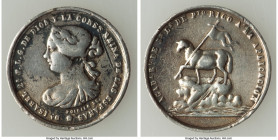 Spanish Colony. Isabel II silver "Royal Academy of Fine Arts" Medal ND (1833-1868) VF (Scratch), 21.3mm. 3.60gm. DA ISABEL 2A P L G DE DIOS I LA CONST...