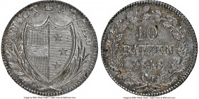 Aargau. Canton 10 Batzen 1818 MS64 NGC, KM14, HMZ-2-21d. Argent and dove-gray toned with flashy luster. 

HID09801242017

© 2022 Heritage Auctions...