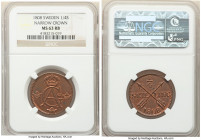 4-Piece Lot of Certified Assorted Issues NGC, 1) Guadeloupe: French Colony Franc 1921 - MS62, KM46 2) Netherlands: Holland. Provincial Stuiver 1727 - ...