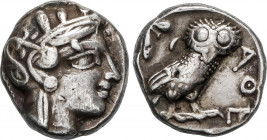 Ancient Greece
Tetradracma. 449-413 a.C. ATENAS. ATICA. Anv.: Cabeza de Atenea a derecha con casco adornado con rama de olivo. Rev.: Lechuza en pie a...