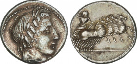 Roman Coins
Republic
Denario. 86 a.C. ANÓNIMO. Anv.: Cabeza laureada de Apolo Vejovis a derecha. Rev.: Júpiter en cuadriga a derecha. 4,13 grs. AR. ...