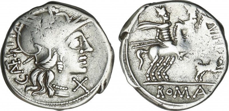 Roman Coins
Republic
Denario. 146 a.C. ANTESTIA. Caius Antestius. Anv.: Cabeza...