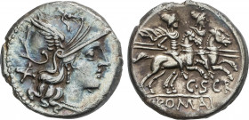 Roman Coins
Republic
Denario. 154 a.C. SCRIBONIA. C. Scribonius Curio. Anv.: Cabeza de Roma a derecha, detrás X. Rev.: Dioscuros a caballo a derecha...