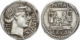 Roman Coins
Republic
Denario. 62 a.C. SCRIBONIA. L. Scribonius Libo. Anv.: LIBO-BON EVENT. Cabeza diademada de Bonus Eventus a derecha. Rev.: Martil...