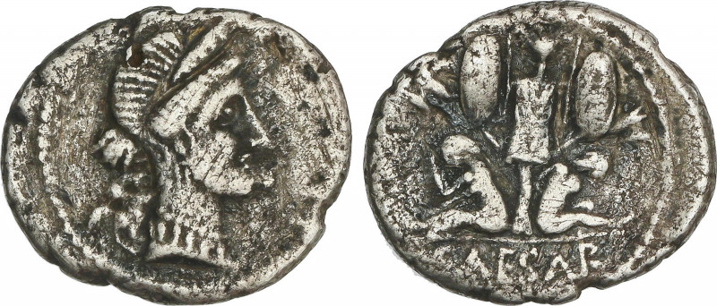 Roman Coins
Empire
Denario. Acuñada el 46-45 a.C. JULIO CÉSAR. GALIA. ESCASA. ...