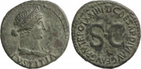 Roman Coins
Empire
Dupondio. Acuñada el 22-23 d.C. LIVIA. MUY ESCASA. Anv.: IVSTITIA. Busto diademado a derecha. Rev.: TI. CAESAR DIVI. AVG. P. M. T...