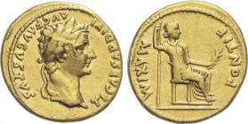 Roman Coins
Empire
Áureo. Acuñada el 14-17 d.C. TIBERIO. Anv.: TI. CAESAR DIVI. AVG. F. AVGVSTVS. Busto laureado a derecha. Rev.: PONTIF. MAXIM. Liv...