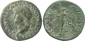 Roman Coins
Empire
As. Acuñada el 66 d.C. NERÓN. Anv.: IMP. NERO CAESAR AVG. P. MAX. TR. P. P. P. Cabeza laureada a izquierda. Rev.: VICTORIA AVGVST...