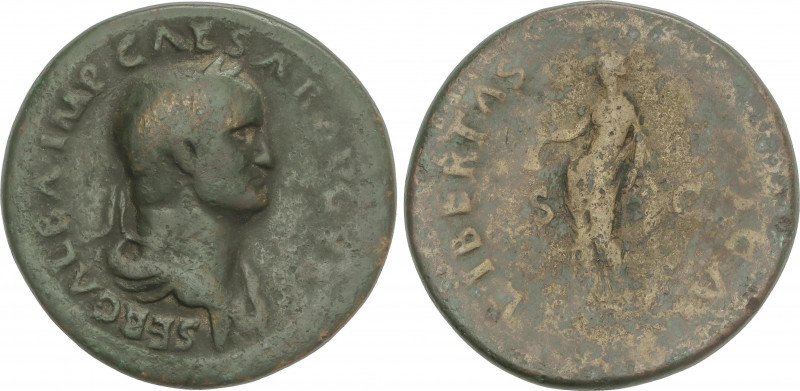 Roman Coins
Empire
Sestercio. Acuñada el 68-69 d.C. GALBA. ESCASA. Anv.: SER. ...