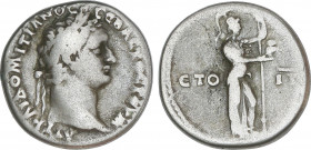Roman Coins
Empire
Didracma. Acuñada el 81-96 d.C. DOMICIANO. CAPADOCIA. ESCASA. Anv.: Cabeza laureada de Domiciano a derecha. Rev.: ETO-IG. Athena ...