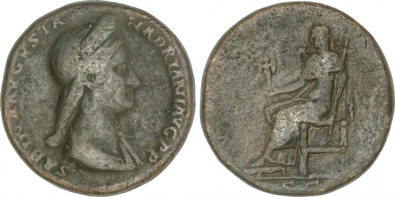 Roman Coins
Empire
Sestercio. Acuñada el 117-138 d.C. SABINA. Anv.: SABINA AVG...