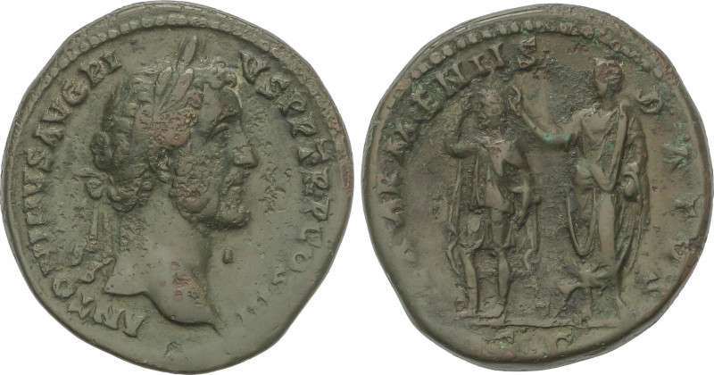 Roman Coins
Empire
Sestercio. Acuñada el 140-144 d.C. ANTONINO PÍO. MUY ESCASA...